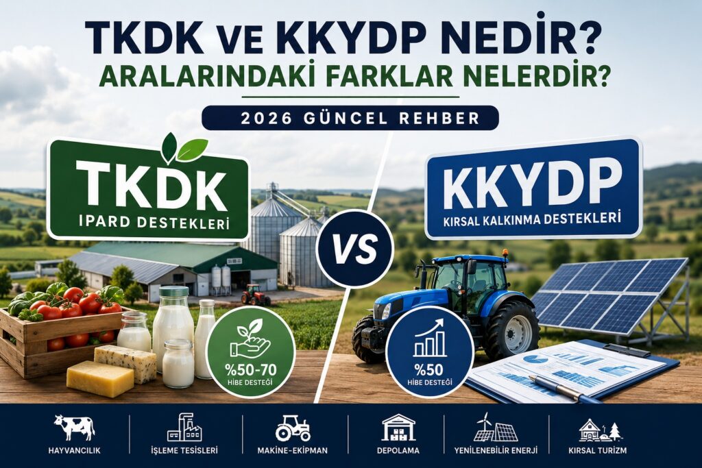 TKDK ve KKYDP 2026 kırsal kalkınma hibe programları karşılaştırma Türkiye tarım destekleri